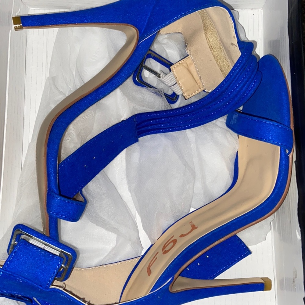 Blue 3-inch Open-toe heels